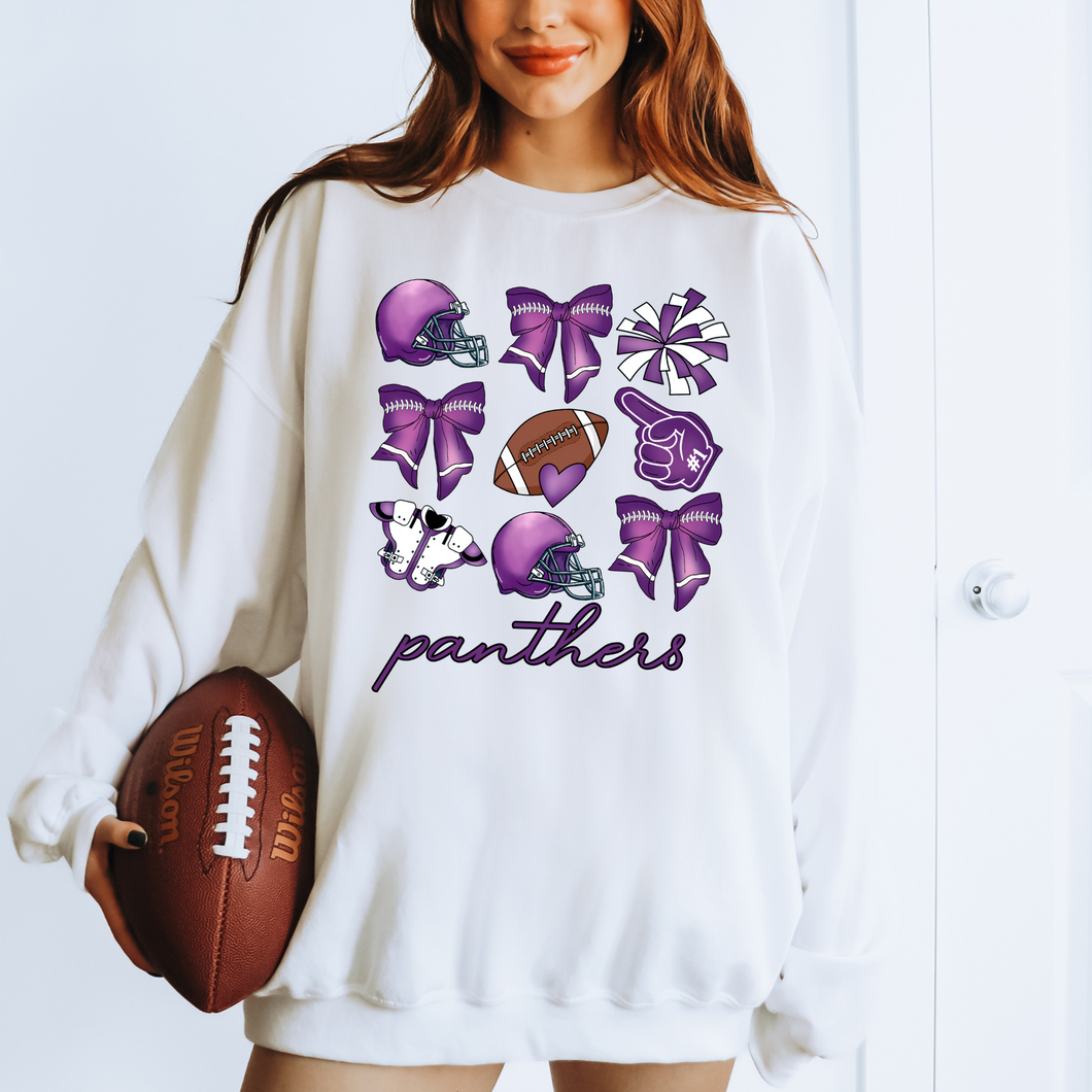 Purple Panthers Football Coquette DTF Transfer