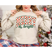 Load image into Gallery viewer, Checkered Merry &amp; Bright- DTF Transfer
