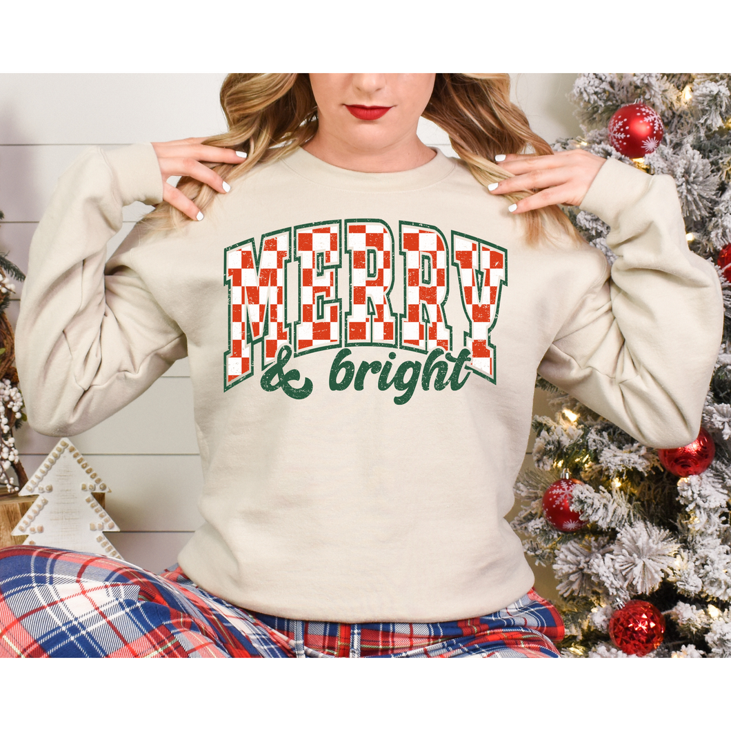 Checkered Merry & Bright- DTF Transfer