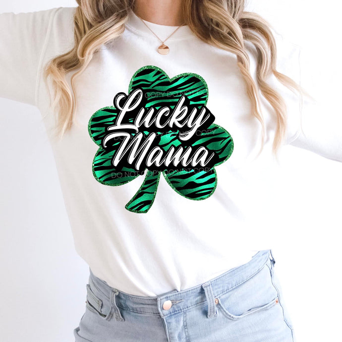 Lucky Mama Green Shamrock - DTF Transfer