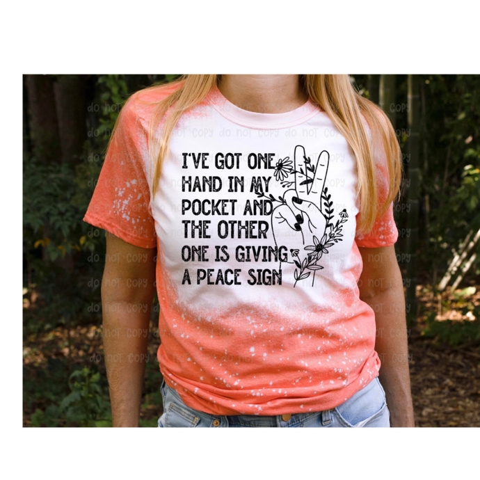 POCKET PEACE SIGN  - DTF Transfer