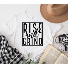 Load image into Gallery viewer, RISE AND GRIND BOX (BLACK)  – DTF Transfer
