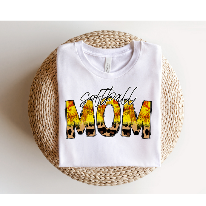 SOFTBALL MOM CHEETAH  - DTF Transfer