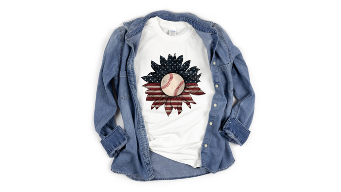 Baseball Sunflower  - DTF Transfer