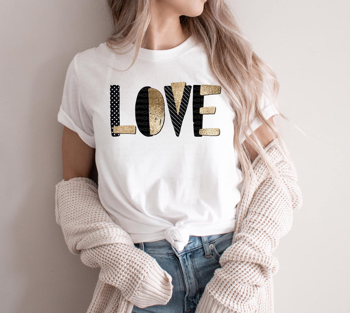 Black and Gold Love - DTF Transfer