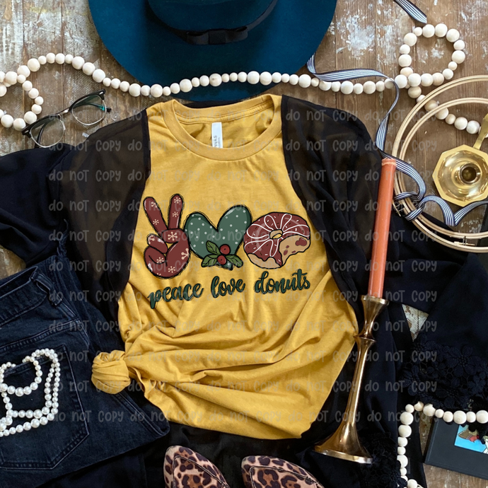 PEACE, LOVE & DONUTS – DTF Transfer